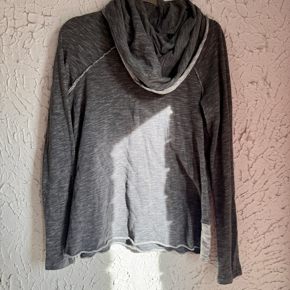 FP Beach Gray Cowl neck Top